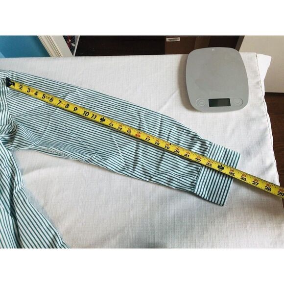 US Polo Assn. XL Cotton Blend Button Up Shirt Green White Stripes Horse Logo - Picture 12 of 16